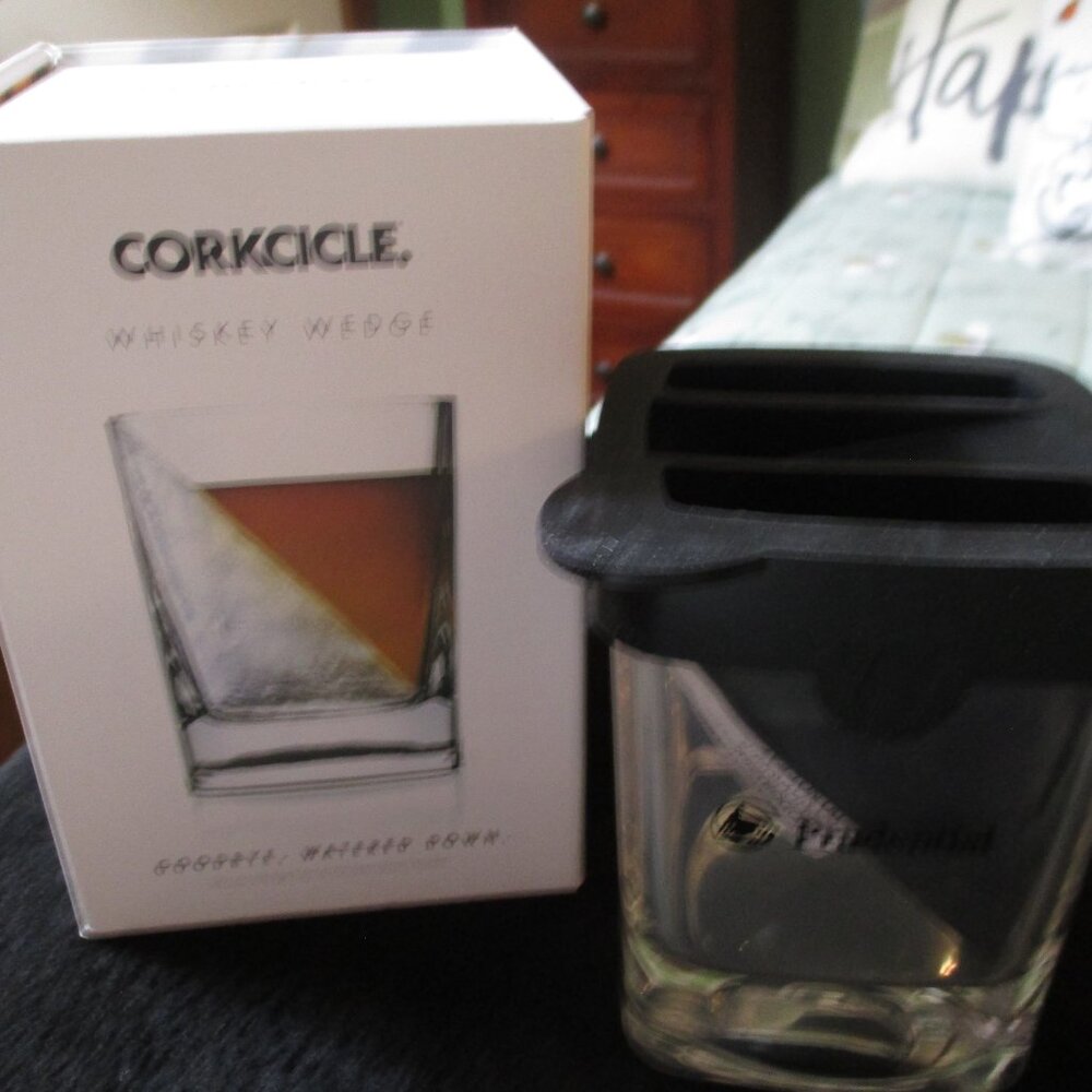Corksicle Whiskey Wedge Glass Prudential Advertisement NEW